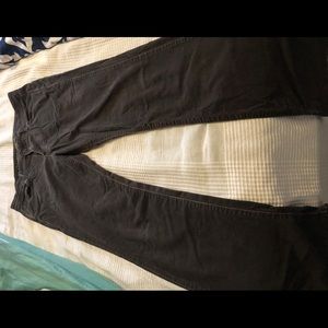 Dark brown cords. Sweetheart fit.